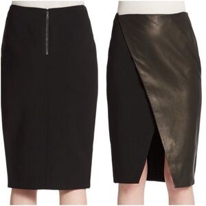 Alice + Olivia Black and Olive Pencil Skirt